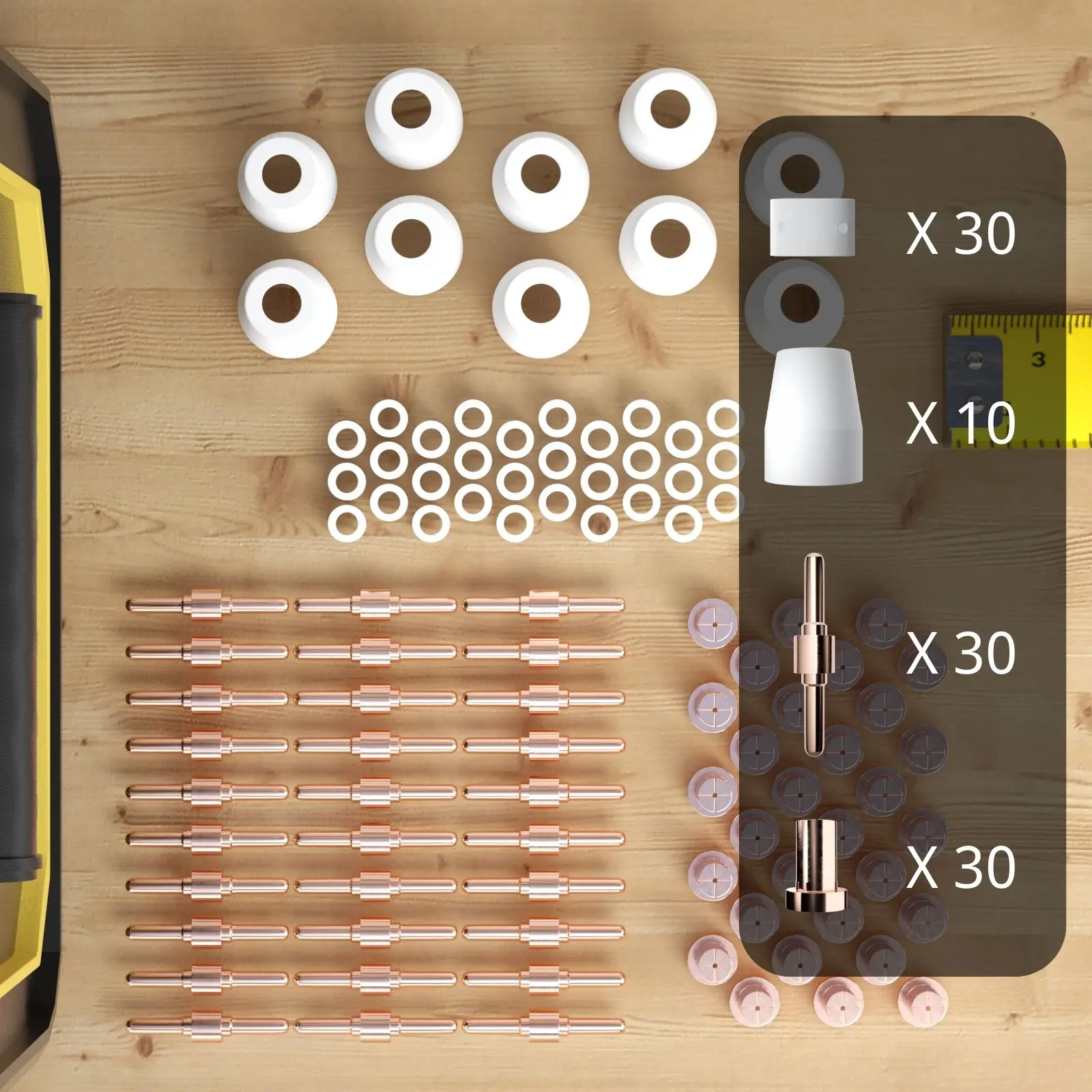 100 Stuks Plasma Cutter Tip Elektroden & Nozzles Kit Verbruiksartikelen Accessoires Voor PT31 Cut 30 40 50 Plasmasnijder Lassen gereedschap