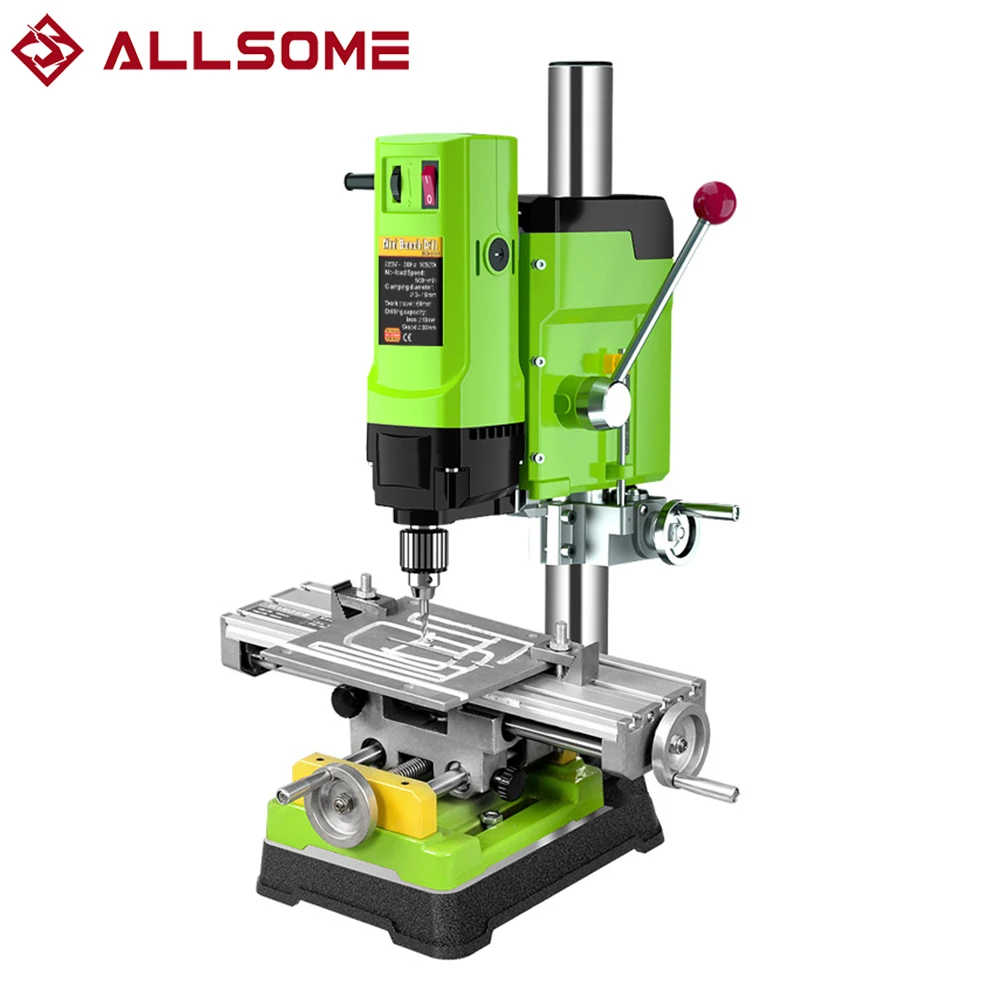 ALLSOME 1050W BG-5157 Bench Drill Stand Mini Electric Bench Drilling Machine with Milling Worktable