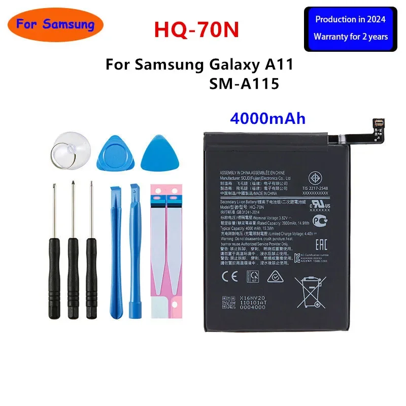 

Brand New HQ-70N 4000mAh Replacement Battery For Samsung Galaxy A11 A115 SM-A115 Mobile phone Batteries+Tools