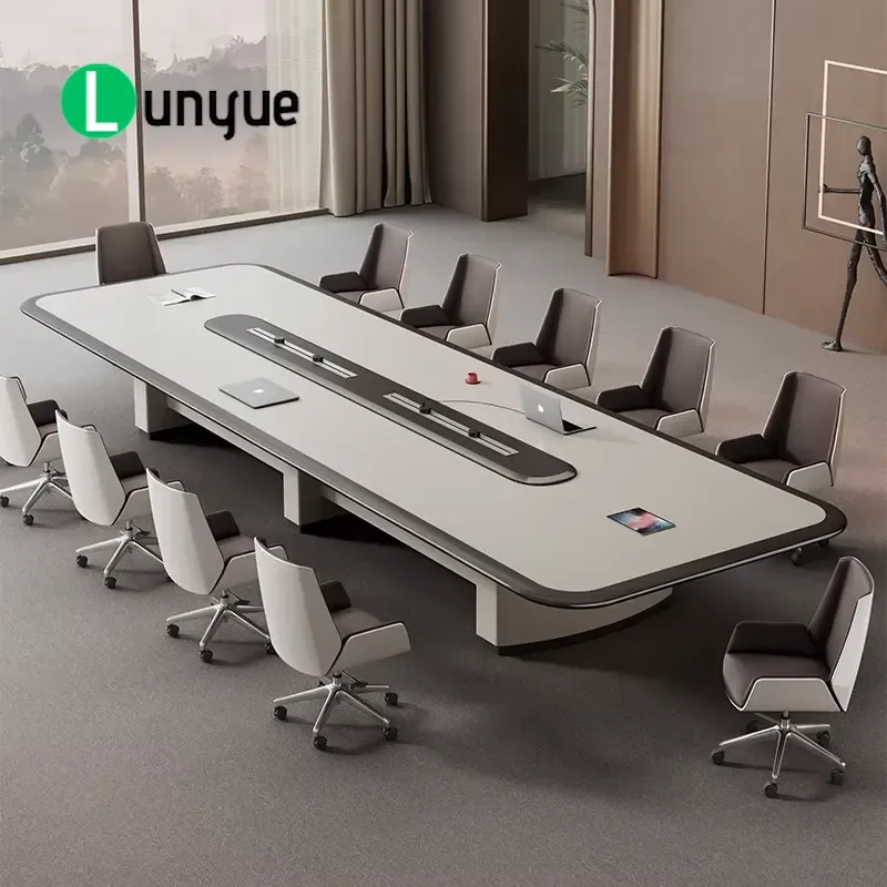 Light Luxury Painted Conference Table Modern Office Negotiation Desk for Meeting Room Business Discussion Durable Furniture