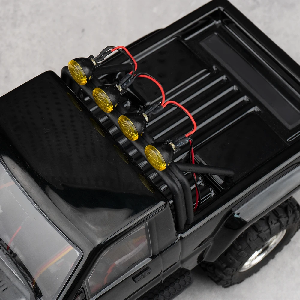 Yeahrun simulação 4 luzes de teto led para hpi venture hilux 1/18 rc caminhão carro peças atualização