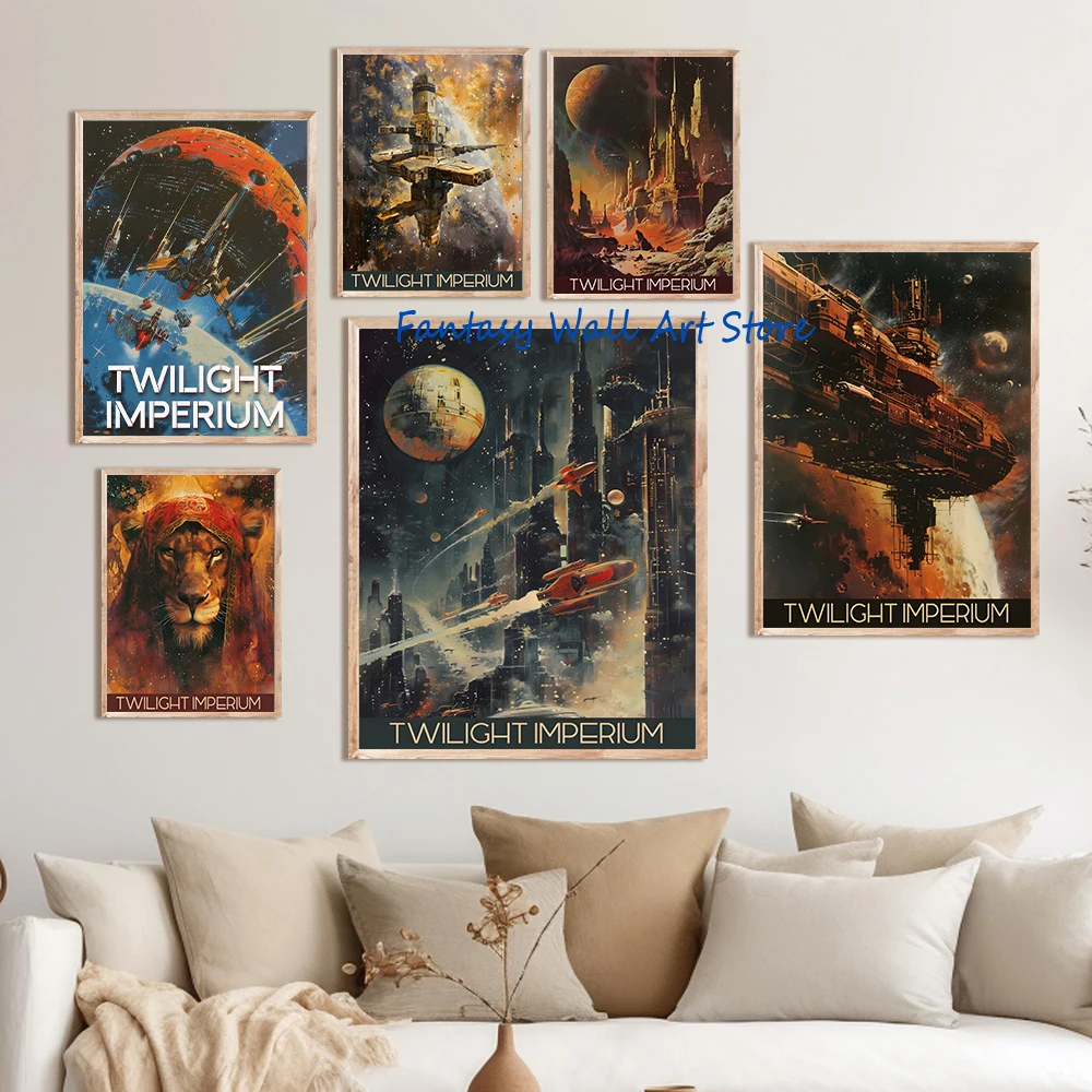 Twilight Imperium Board Game Poster Scifi Science Fiction Space Board Gamer Wall Decor Canvas Painting Picture Gaming Room Decor