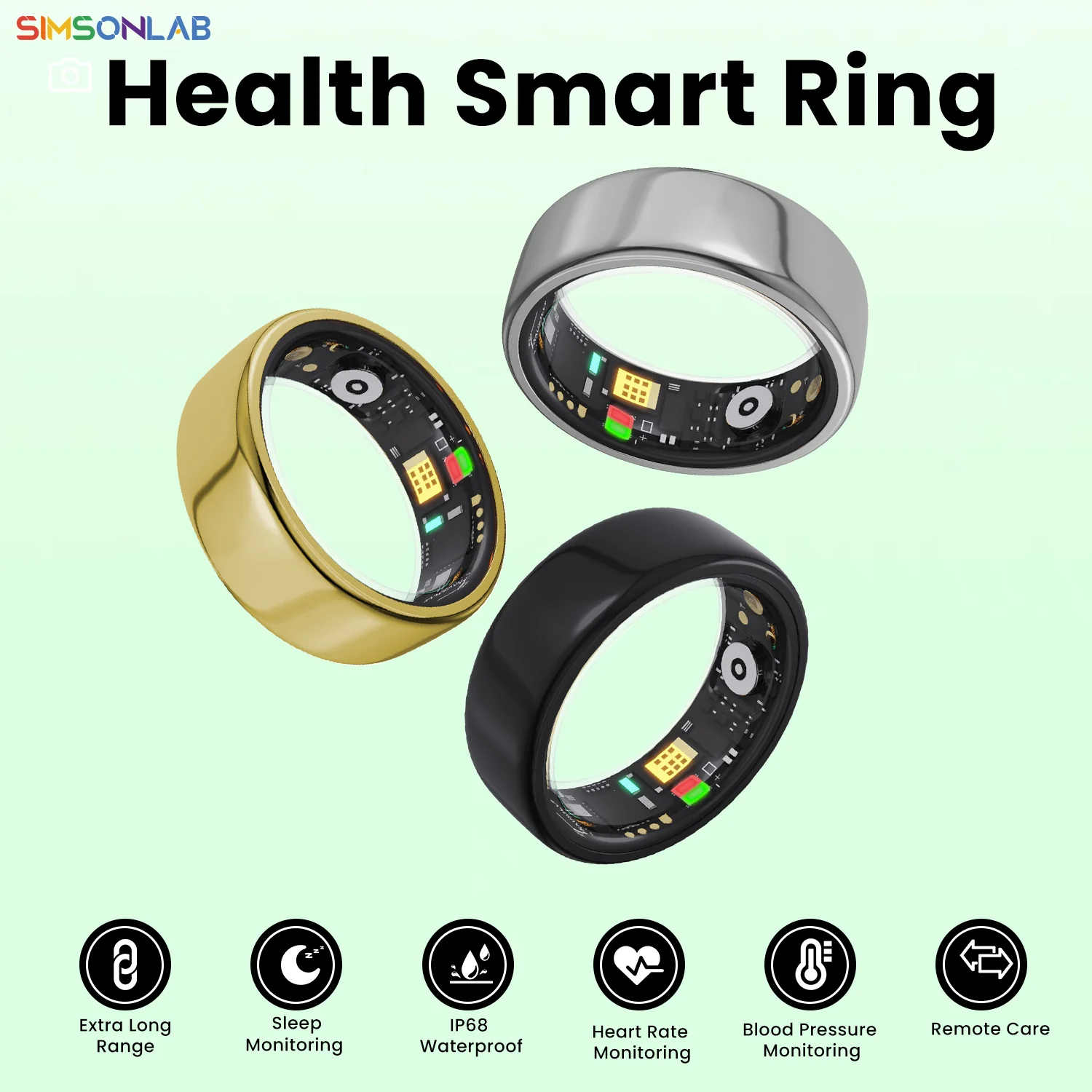 

2025 New Smart Ring Heart Rate/Health Sleep Monitoring Multi Sport Modes IP68 Life Waterproof Use Time 3 Days Rings Gift For Man