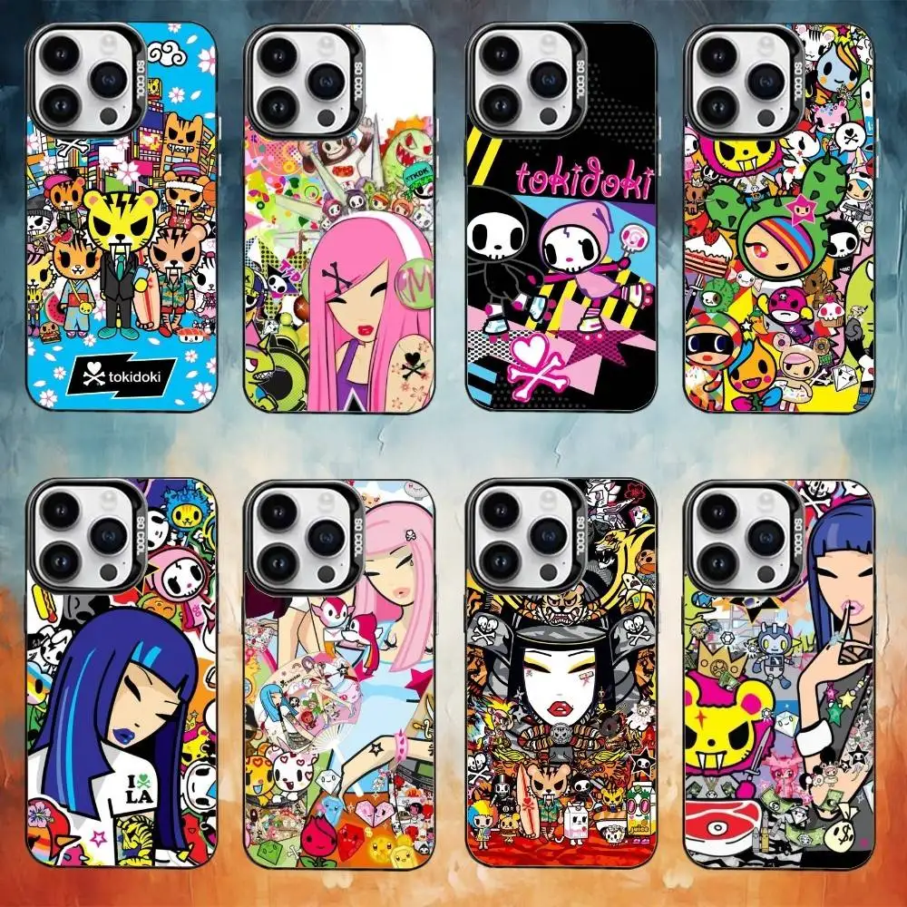 

T-Tokidoki Comic Art Phone Case Color Silver Shell For IPhone 17 16 15 14 13 12 11 Pro Max Plus