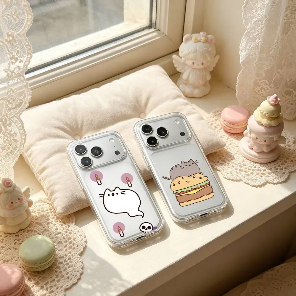 Anime Cute H-Pusheens-S Phone Case For iPhone 17e 17 16e 16 15 14 13 12 11 Mini Air Pro Max XR Plus Transparent Soft Back Cover