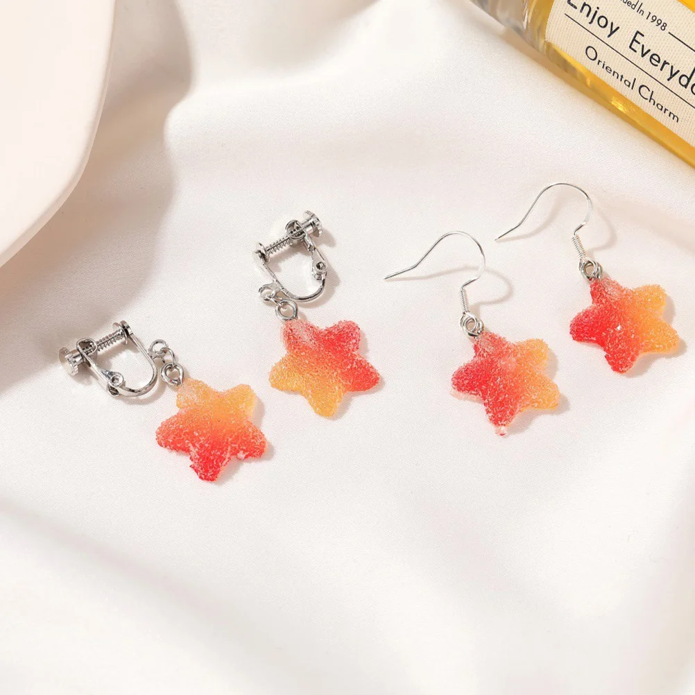 5 pares de brincos de estrela doce criativo pingente de estrela uso diário decoração de festa linda decoração de suspensão de orelha acessório de moda feminina