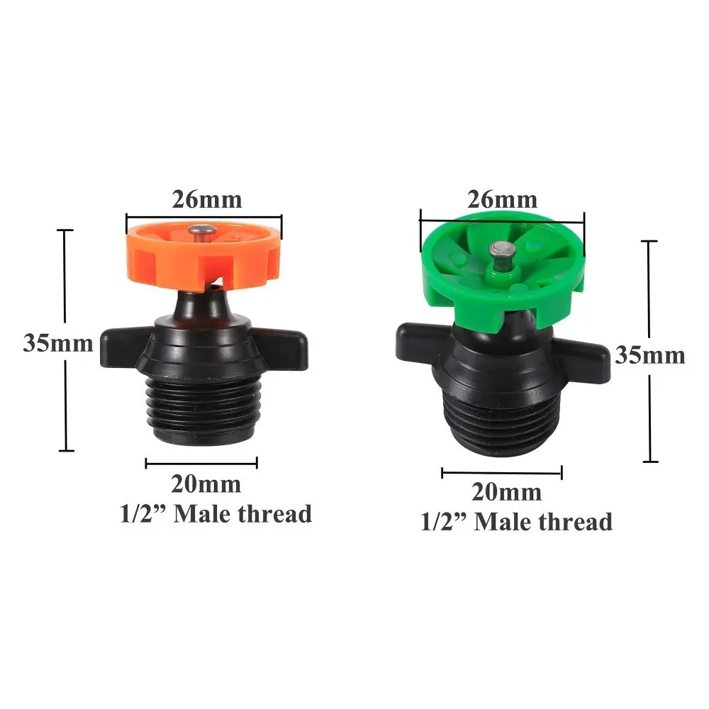 1/2 Inch Rotating Sprinkler 360 Degree 200-250L/H Irrigation Nozzle Middle Distance Automatic Turning Sprinkler