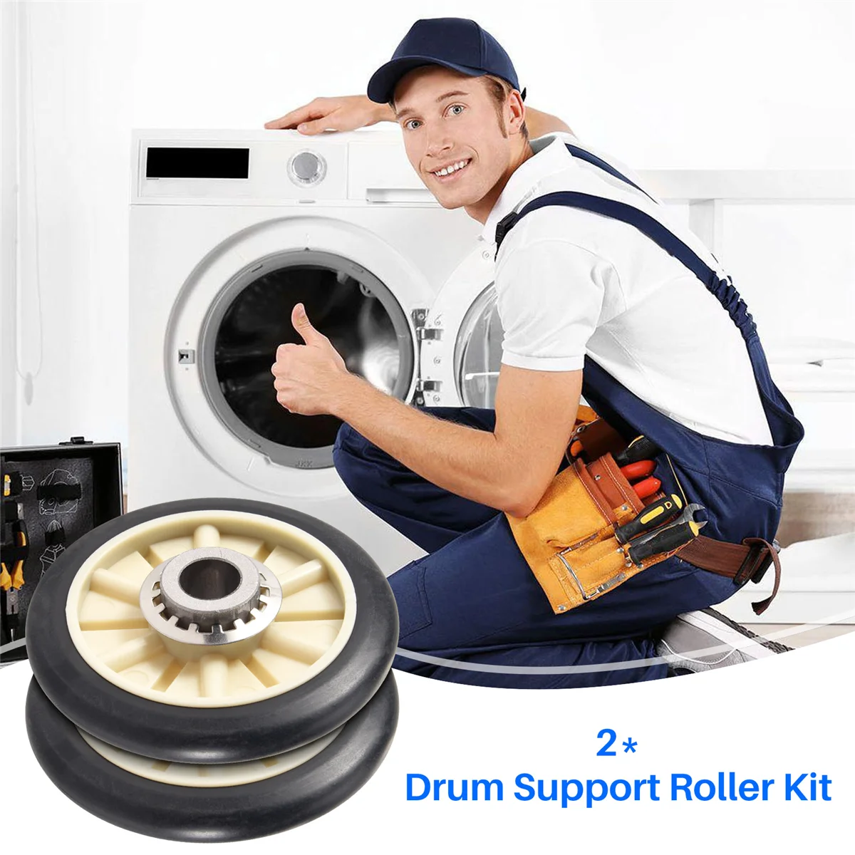 2PCS 349241T Dryer Drum Roller Kit for