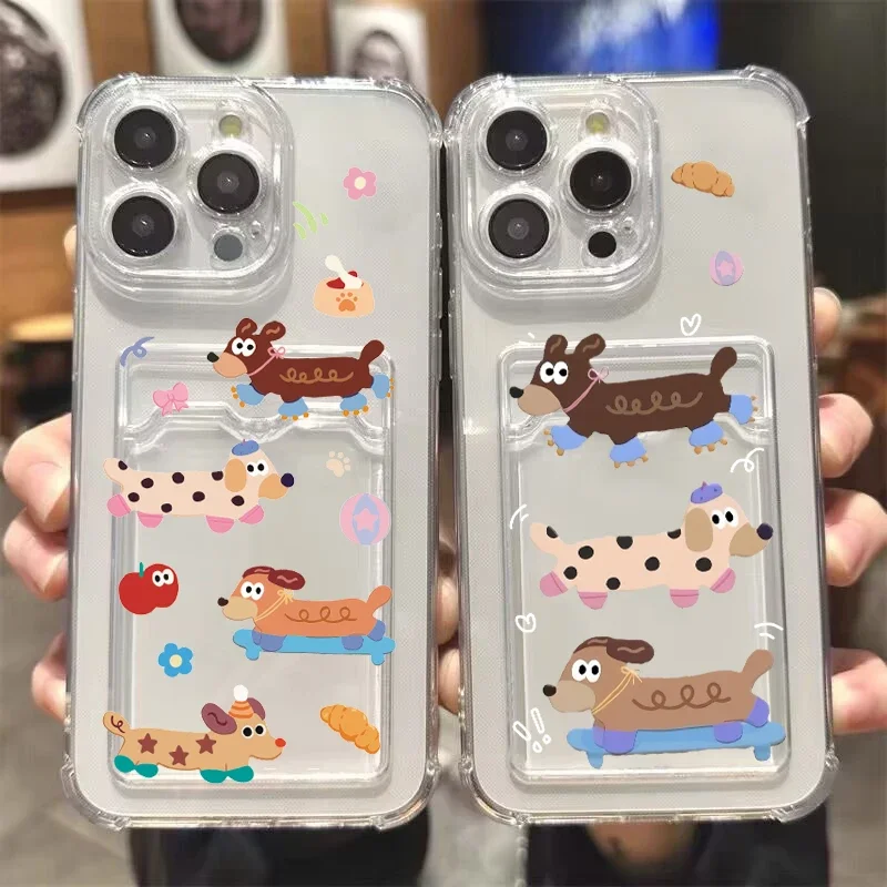 Cute Dachshund Puppy Phone Case For Samsung Galaxy S26 S25 S24 S23 S22 Plus Ultra FE A56 A36 A26 A07 A17 A55 A35 Casing Wallet