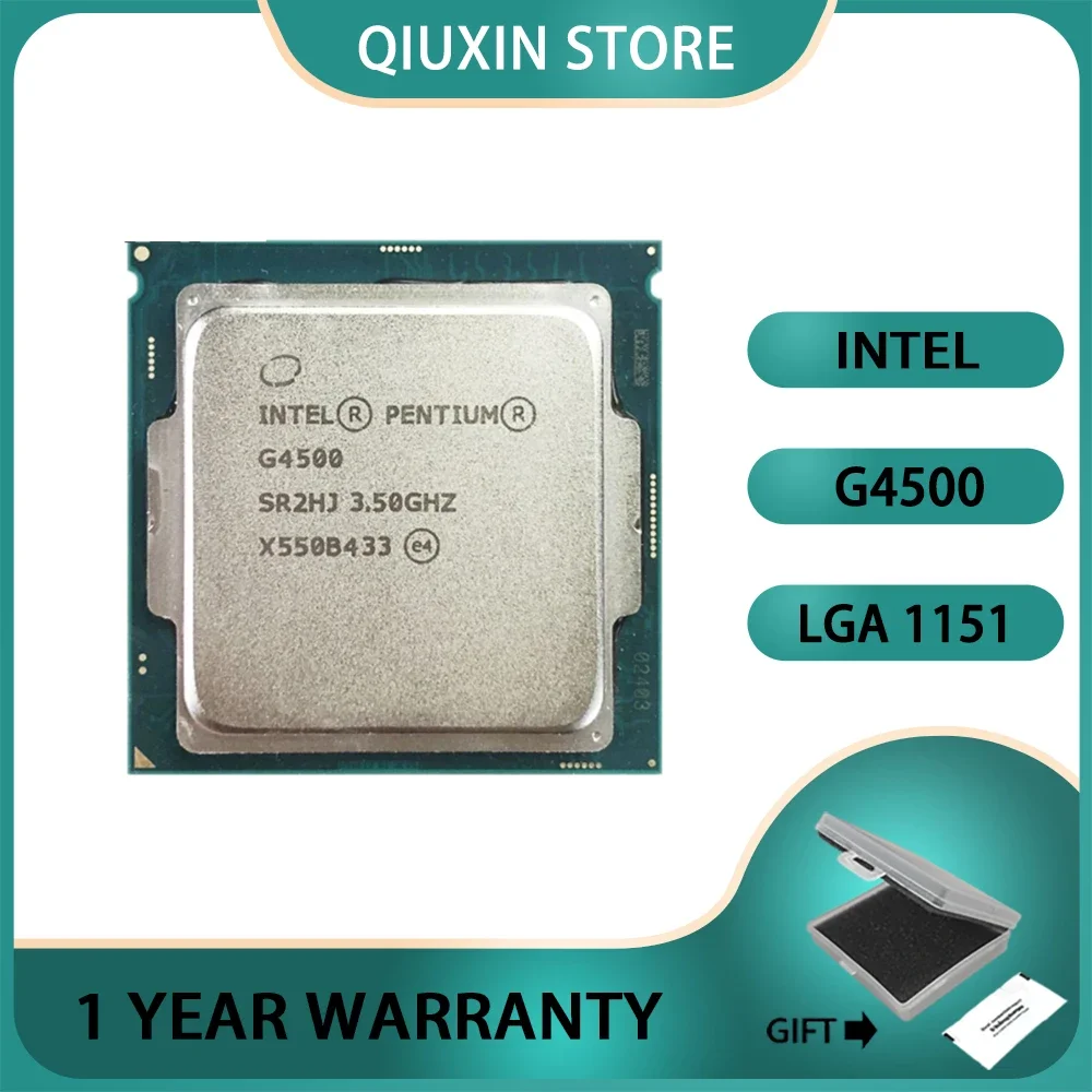 

Intel Celeron G4500 3.5 CPU Processor LGA 1151 GHz Dual-Core Dual-Thread 51W