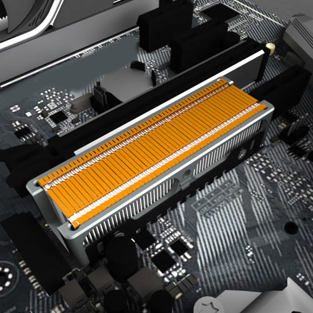 1Pcs Aluminum-Copper Alloy M.2 SSD Heat Sink with Inclined Wind Guide Structure Fast Cooling for Single Double Sided Nvme Solid