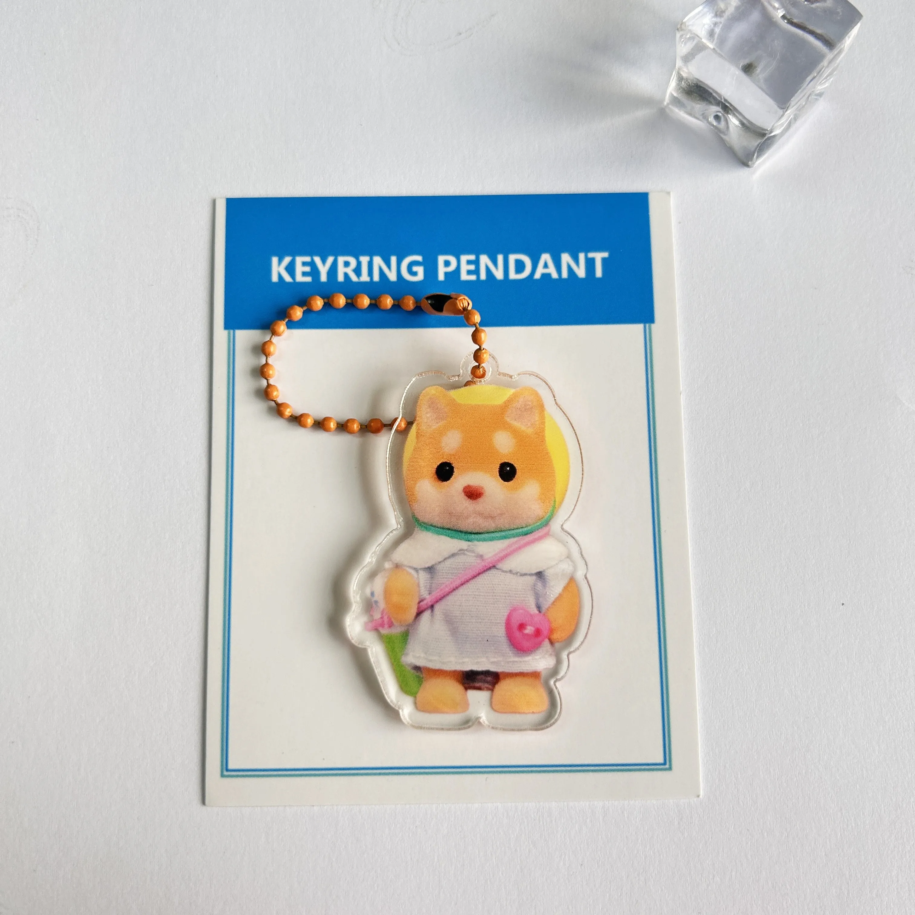 Porte-clés double face en acrylique de dessin animé Sylvanian Families, porte-clés, pendentif, style INS, accessoires de sac, cadeau mignon, 2 pièces, ensemble