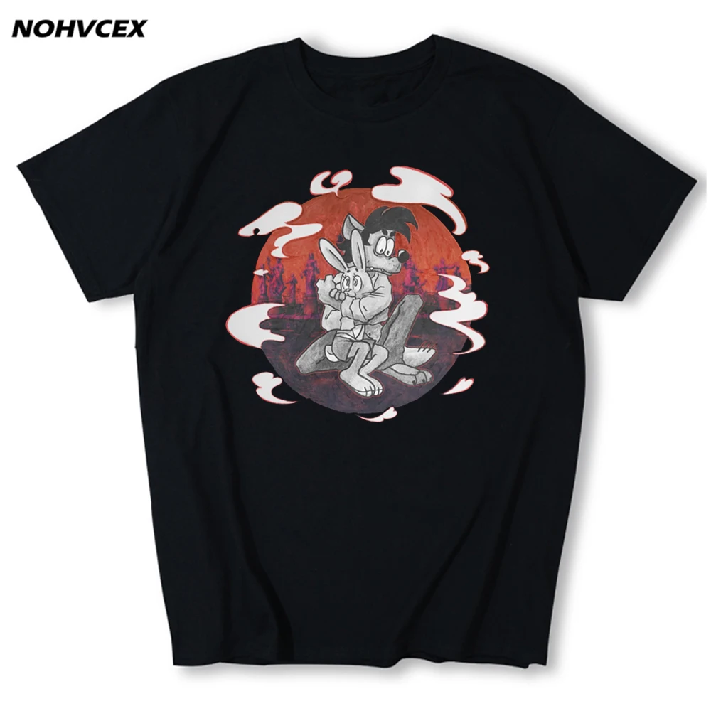 Nu Pogodi  Cotton Tee  Male Short Sleeves Print Oversize T-Shirt Funny