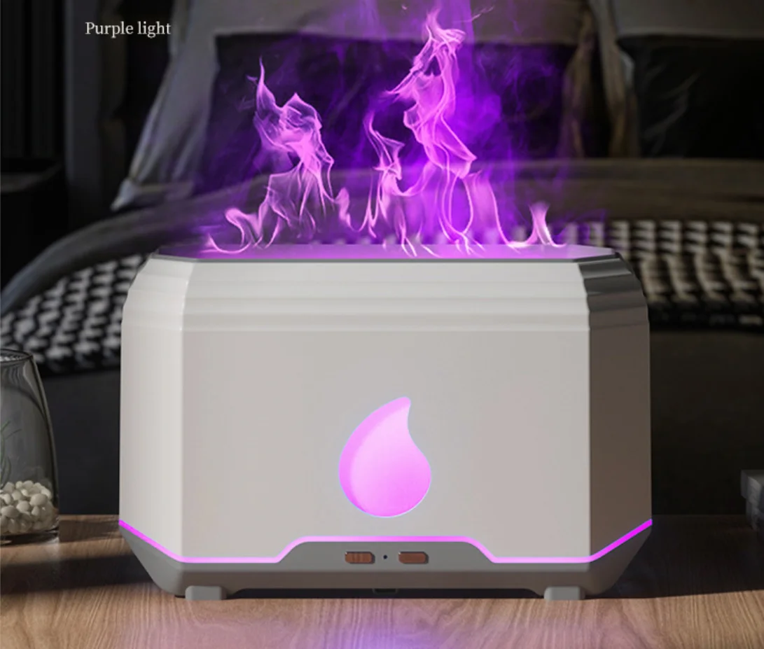 

Simulation Color Flame Aroma Diffuser Air Humidifier 5V2A Type-C Essential Oil Flame Lamp Difusor Smart Hhousehold Sprayer