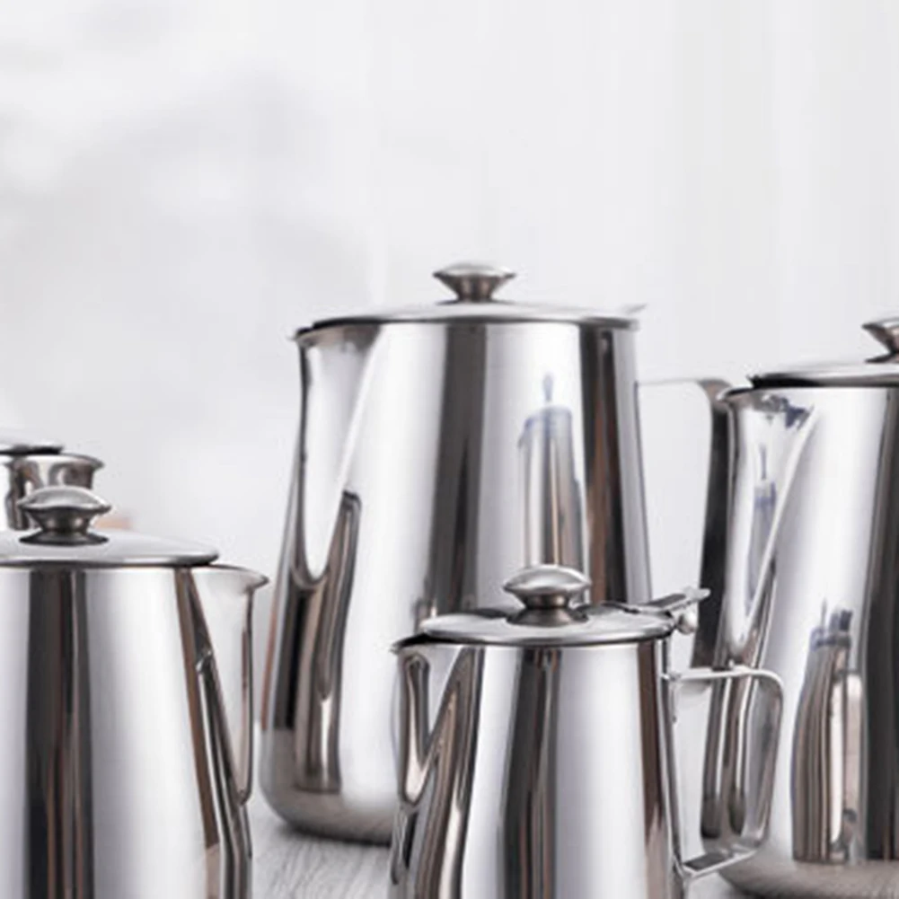 Create Fantastic Milk Coffee Foam Kettle Milk Frothing Package Content Special Lid Design Thick And Comfortable Body