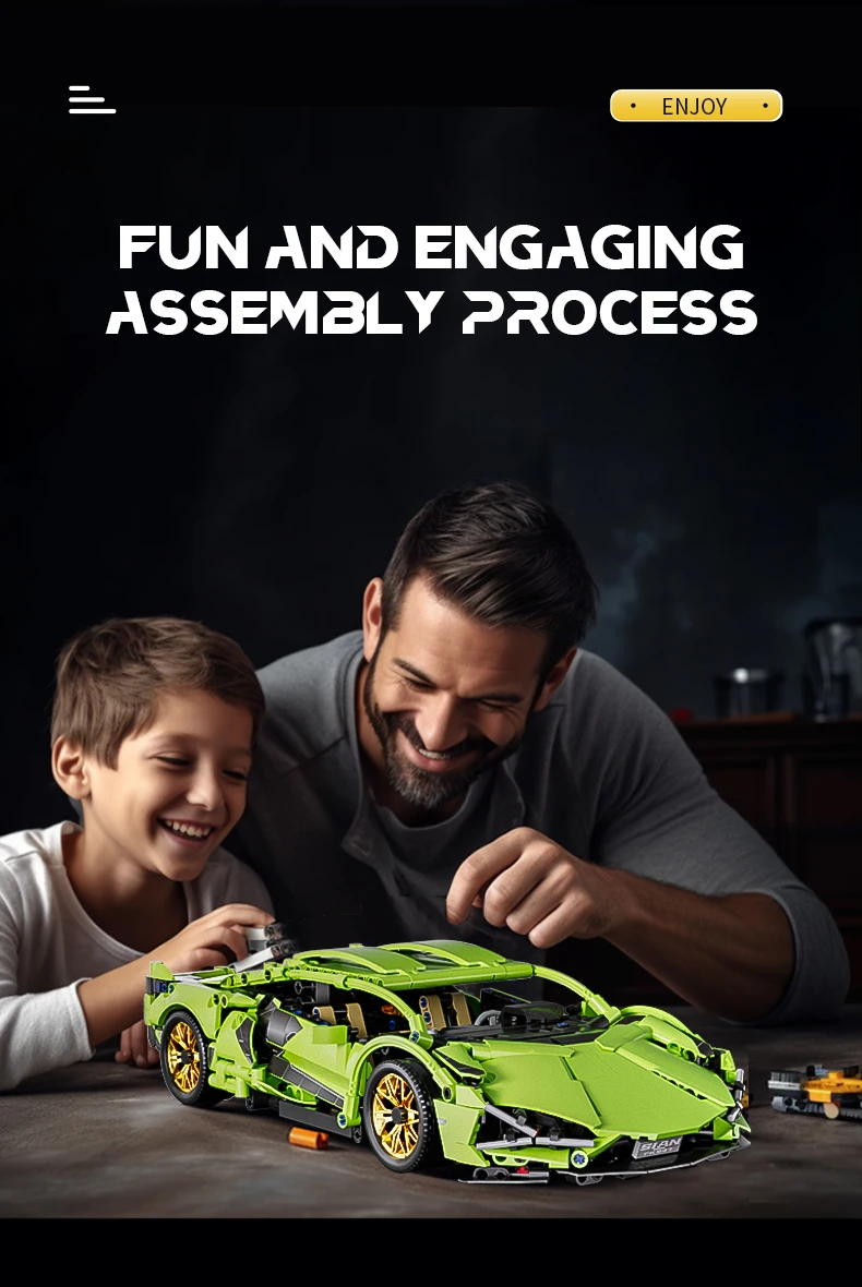 Toylinx 1:14 Technische Bausteine Rennwagen Modell Sammlerstück Auto Konstruktionsspielzeug für Jungen Desktop-Dekorationen mit Box – Detail 2