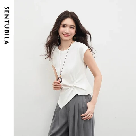 Женская футболка SENTUBILA из хлопка  162TA4995