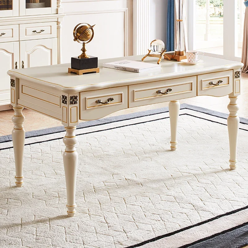 

Jane Europe study desk light luxury gold writing desk modern simple desk factory direct sales