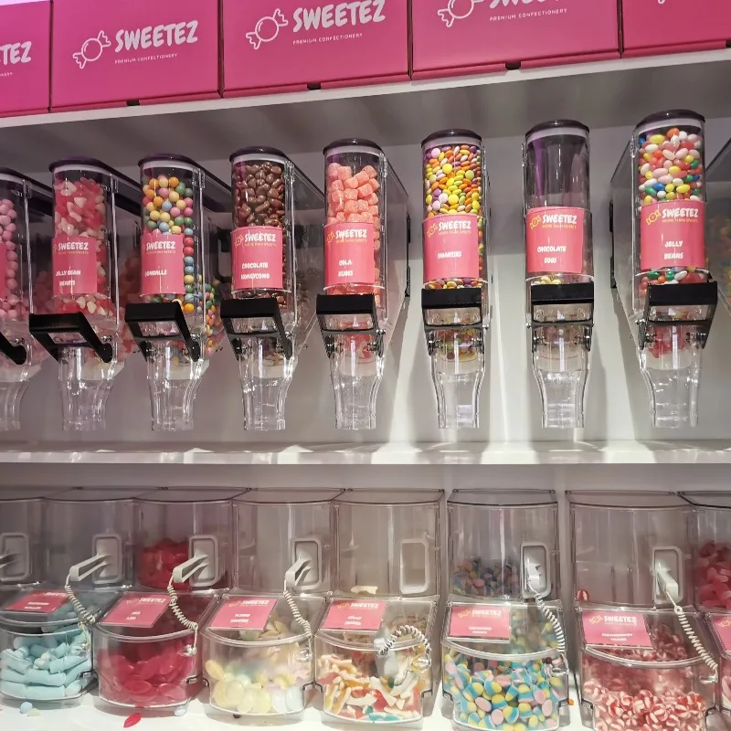 Plastic gravity bin Dried fruit grain dispenser Wall-mounted candy dispenser for bulk foods such as cereals and candy dispensers
