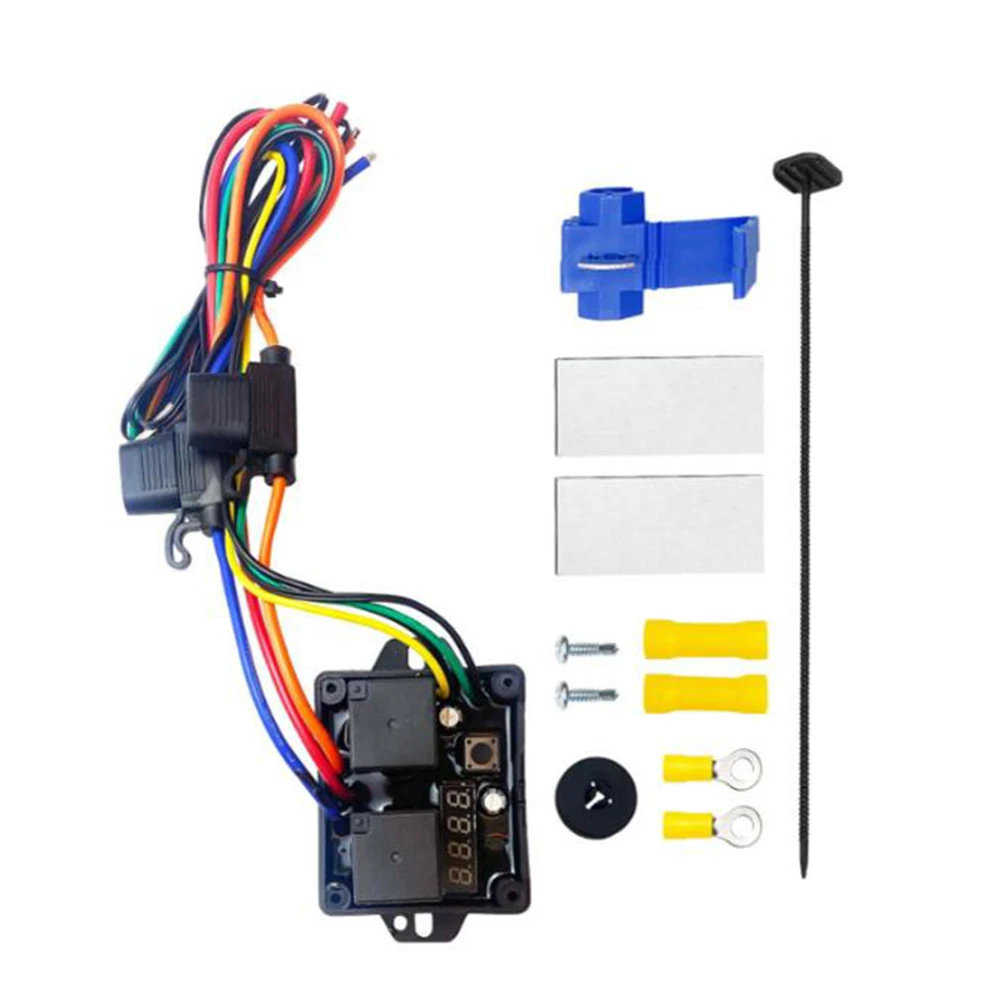 

12 В 24 В цифровой электрический вентилятор радиатора, комплект переключателей с регулировкой температуры для охлаждения радиатора автомобиля