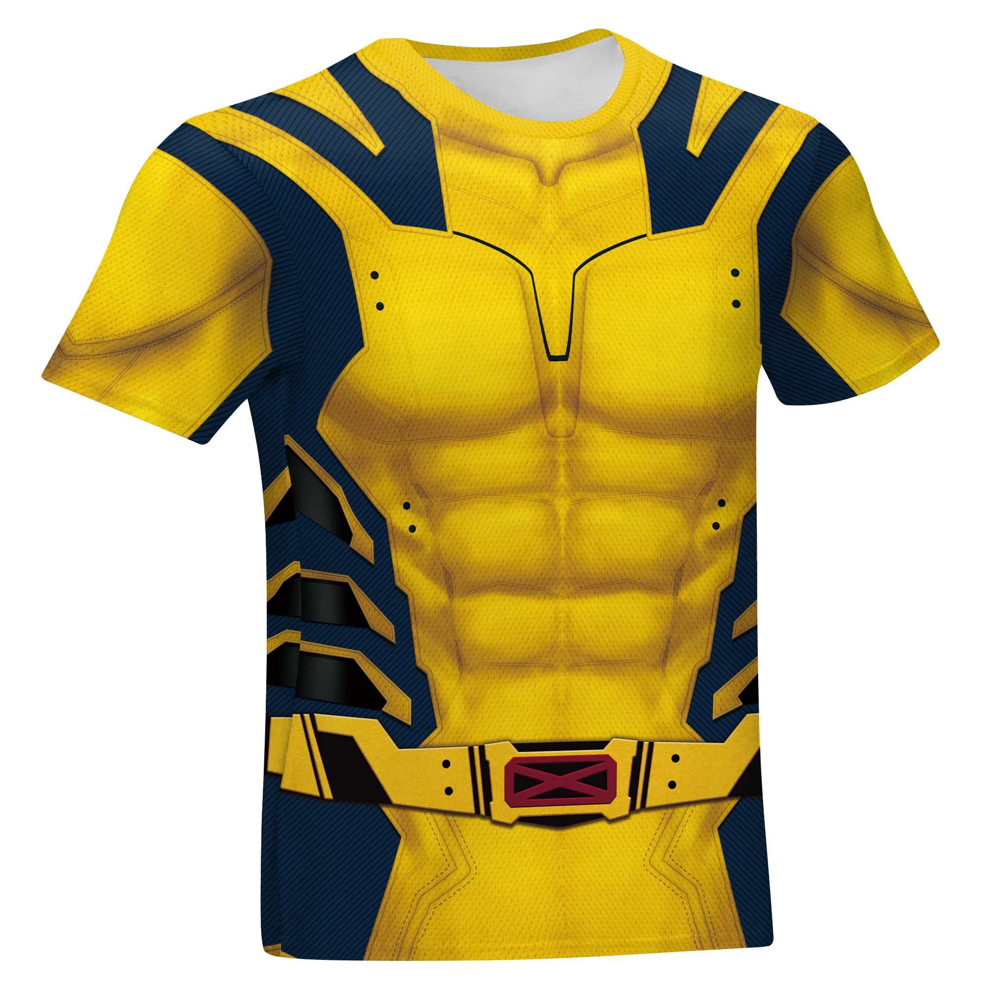 Disfraz de Cosplay de Héroe de película para niños, Tops de disfraces con estampado muscular, camiseta divertida para fiesta de carnaval, ropa para niños