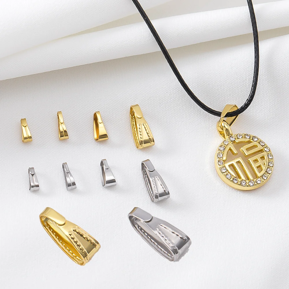 

50pcs Stainless Steel Gold Color Buckle Pendants Clasps for DIY Jewelry Making Necklace Charm Connectors Clip Accessories Crafts