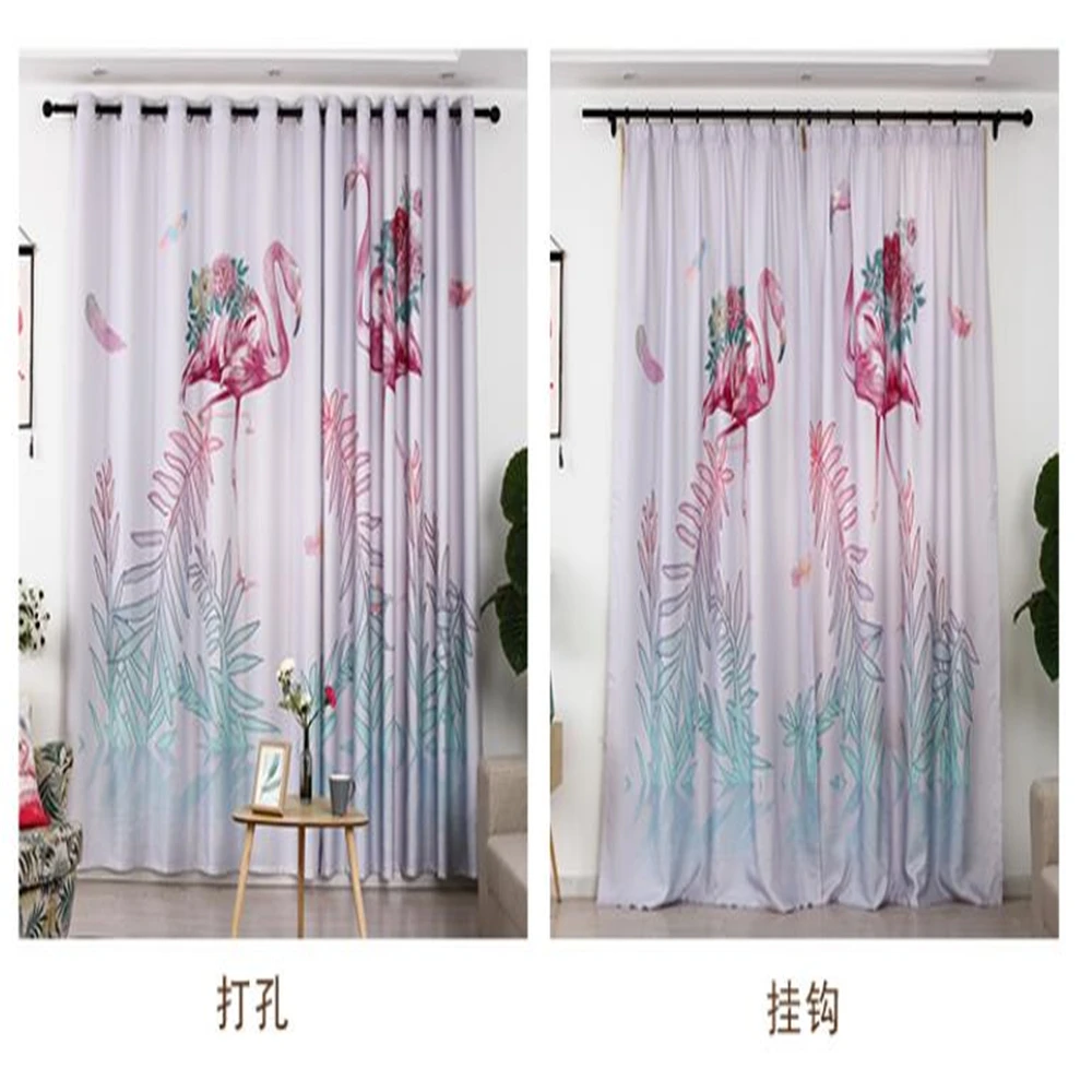 Custom 3d curtains small fresh bedroom living room bay window blackout curtains soundproof windproof curtains