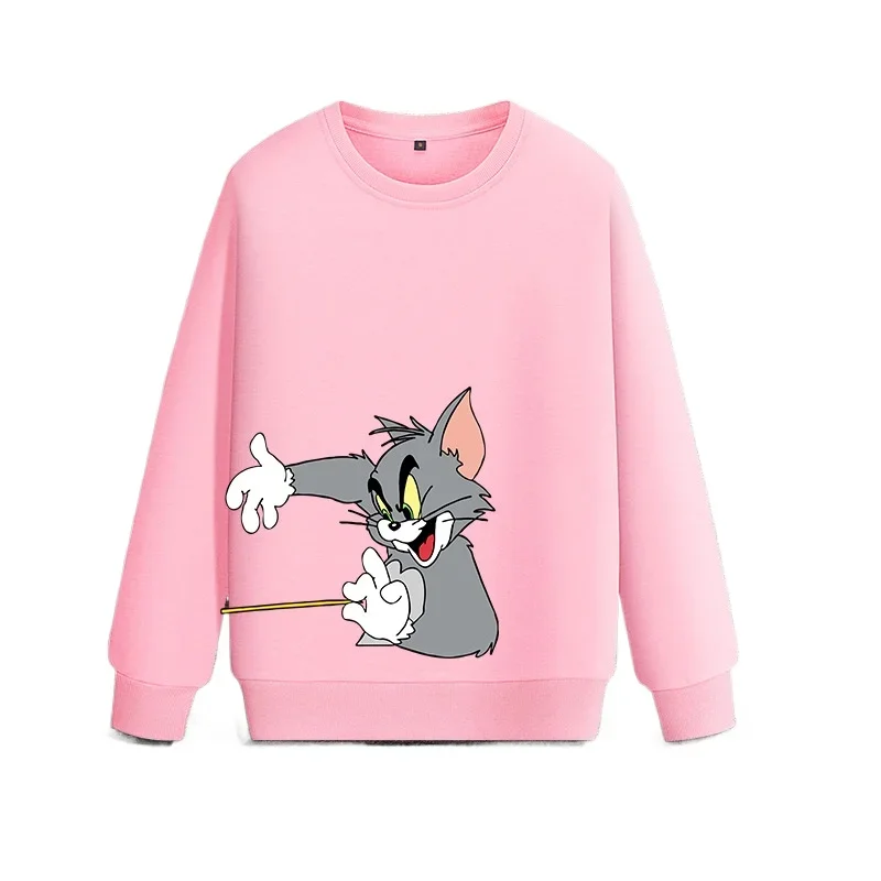 Tom and Jerry hoodie women\'s round neck hoodie Tom hoodie Jerry couple hoodie fashion round neck hoodie couple round neck hoodie