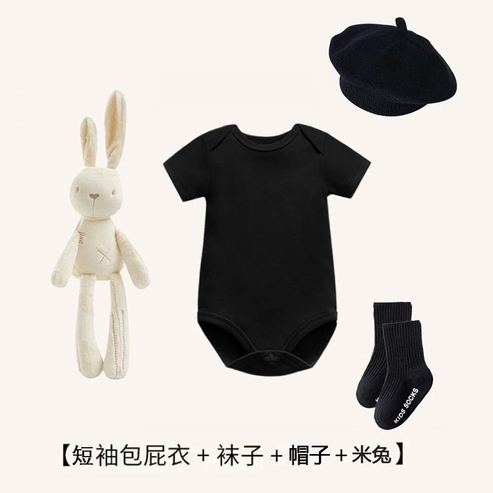 

4pcs/set Newborn Baby Suit Set Top baby socks Hat 0-3 M Clothing Set Boy Girl Clothes Pure Cotton Breathable Underwear
