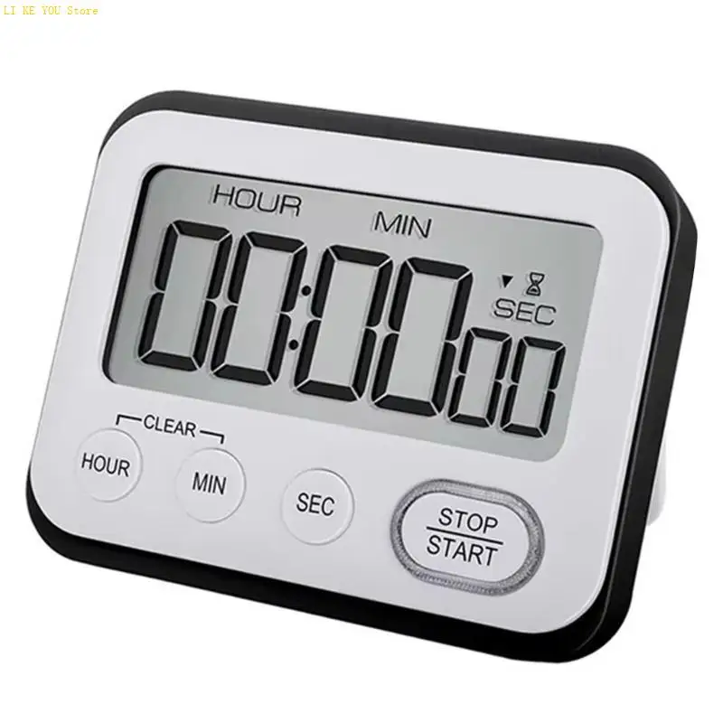 W3JE Large LCD Display Timer Count Up/Down Timer for Classroom Home Table Timer Cooking Digital Timer Stopwatch