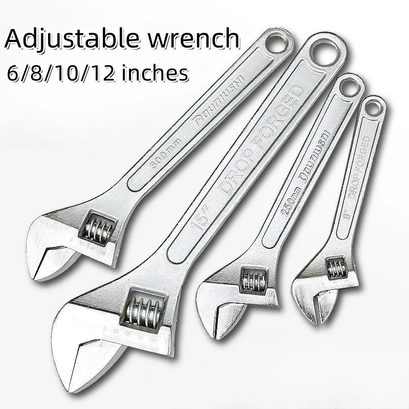 

Large Openin Long Handle Universal Spanner Clamp Steel Mechanical Workshop Hand Repair Tools 6/8/10/12 inchs Adjustable Wrench