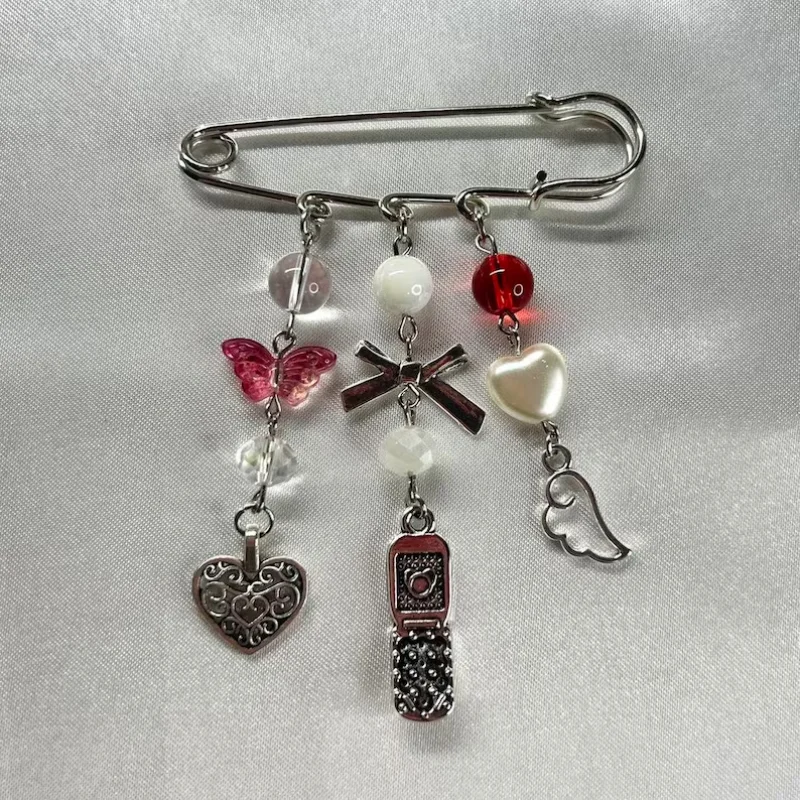 Beaded Bag Pins | Bag accessories,pins for purse,safety pin bag charm,coquette core,cottage core,y2k,gifts for valentines day