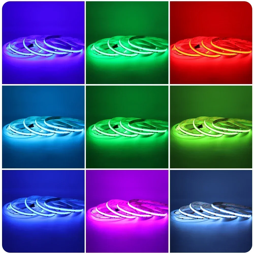 Full Dream Color COB RGBIC LED Strip 12V 24V WS2811 Pixel Strip Light 1m 3m 5m RGB Addressable LED Ribbon for Room Decor