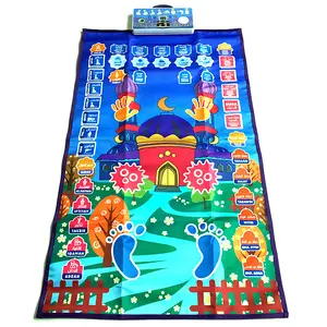 Tapis De Prière Musulman épais 80x120 Cm, Motifs Traditionnels, Antidérapant, Avec Pompons
