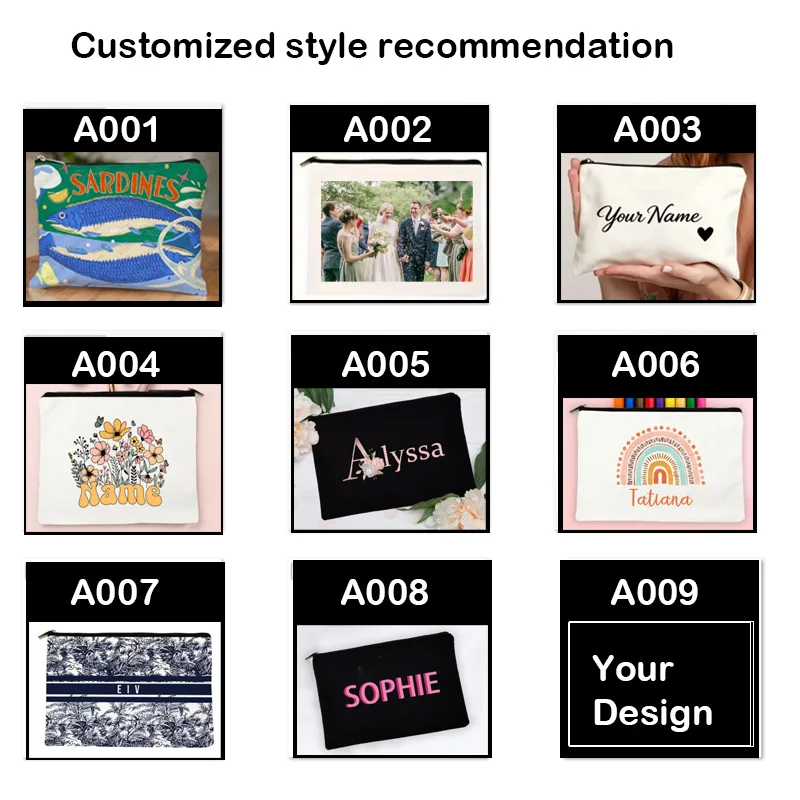 Personal Custom DIY Logo Make Up Pouch Student Pencil Makeup Bags Travel BagsCosmetic Case Toiletries Organizer Ladies Storage