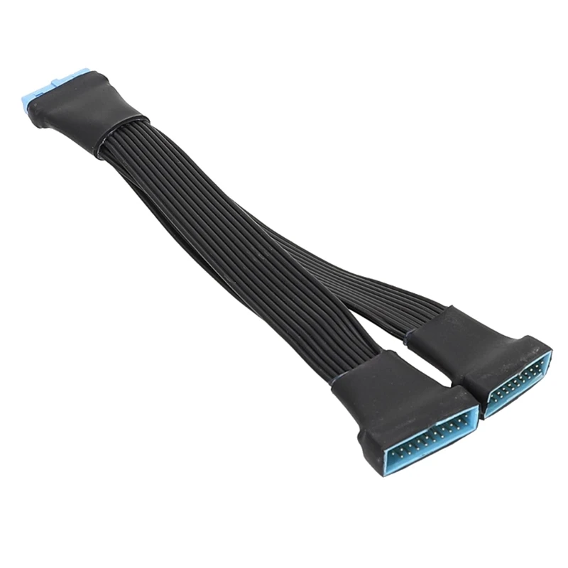 USB3.0-Header-Verlängerungskabel, 19/20Pin 1 auf 2 Splitter Computer Mainboard Interner USB-Verlängerungsadapter DIY (5,9 Zoll)