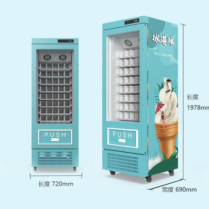 Commercial Unmanned Retail Ice Cream Vending Machine Shopping Mall Scenic Spot Station Intelligent Code Scanning Payment