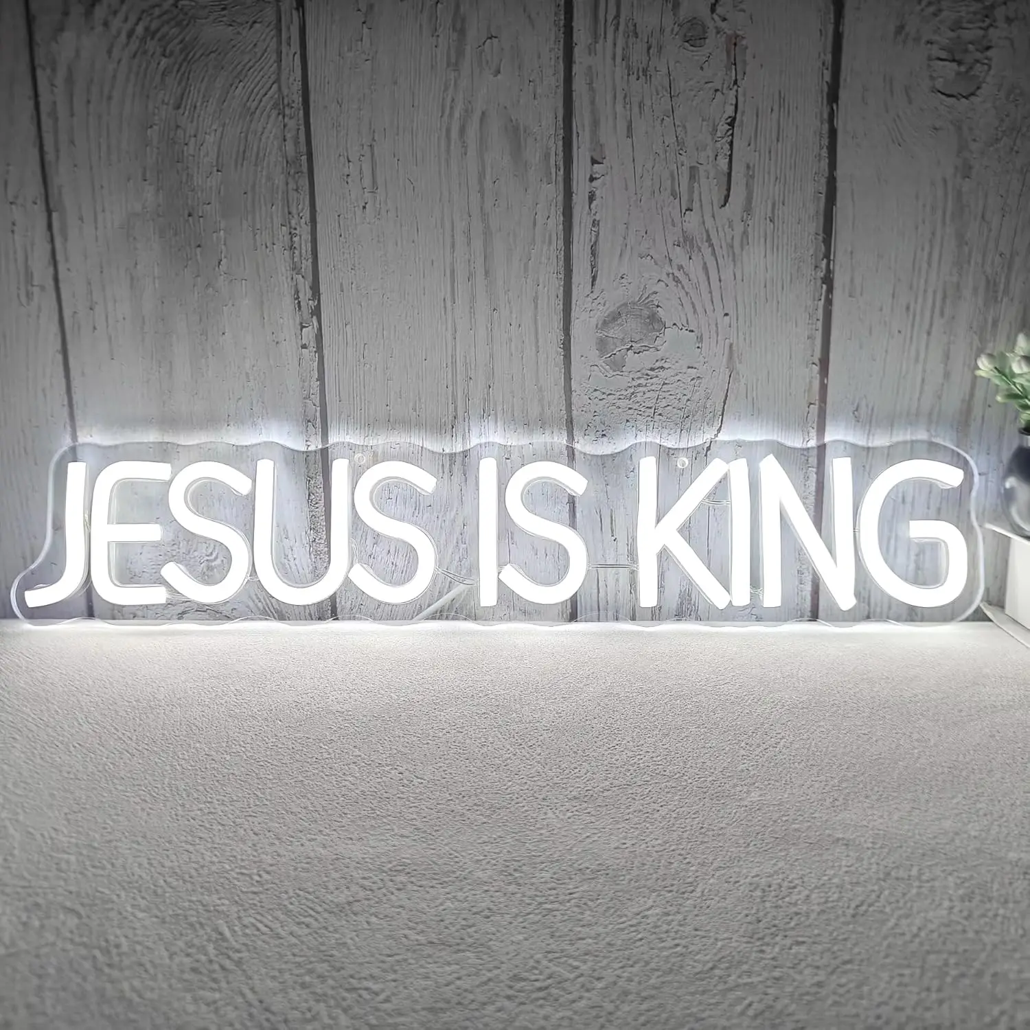 

Jesus Is King Neon Sign USB LED Light for Christian Church Religious Gaming Room Bedroom Decoration personnalisé Gift