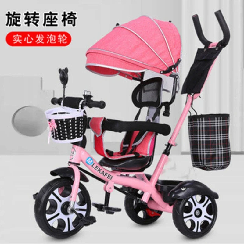 Tricycle pour enfants de 1 à 5 ans, bicyclette pour bébé, poussette, grand chariot de vélo léger