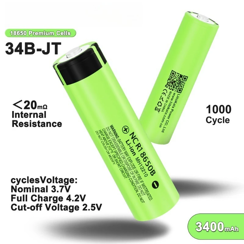 18650B 34B 3400mAh 3.7V Lithium Battery for Insect and Rodent Repellent Smart Trash Can Face Slimming Device Camping Lamp