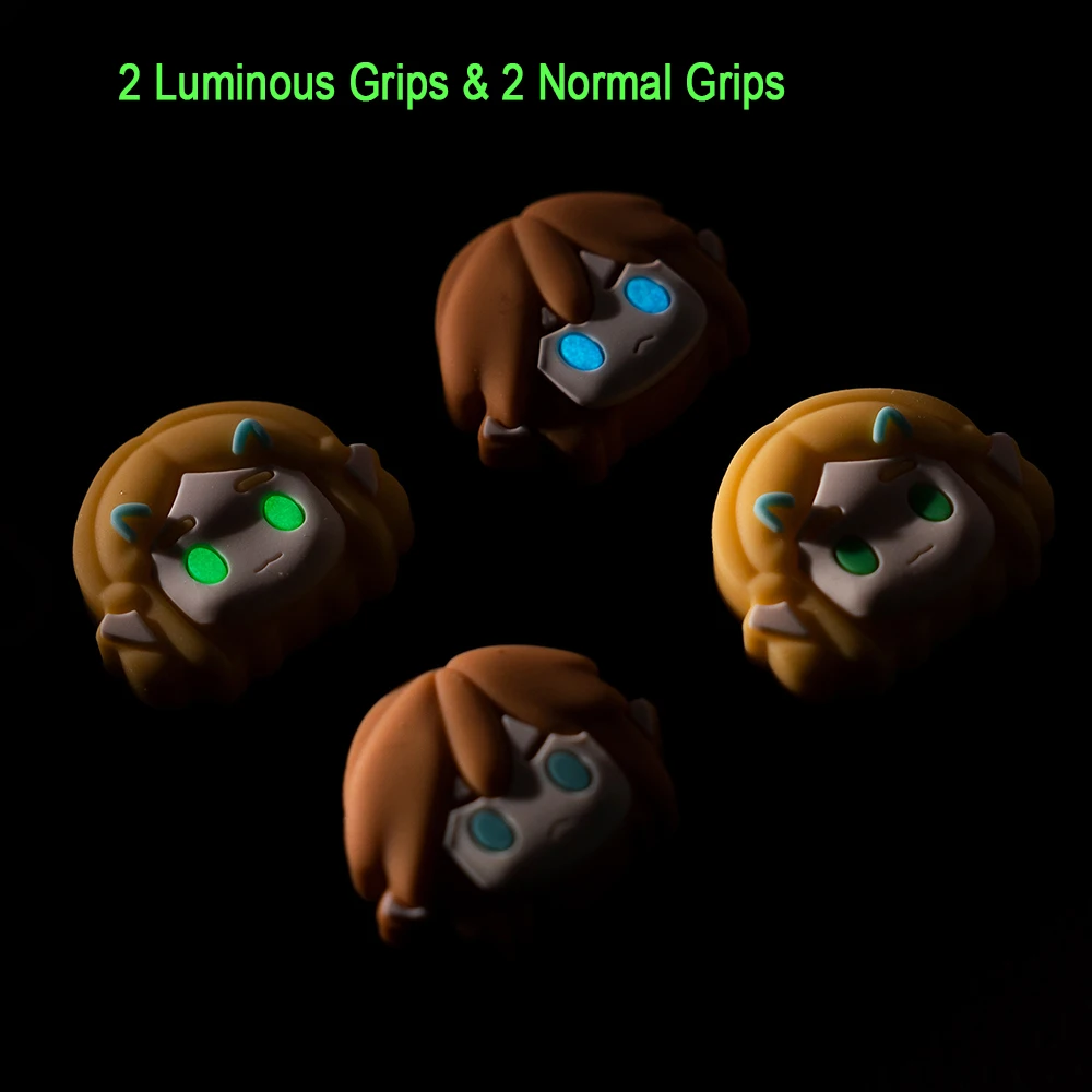 4 sztuki Cartoon silikonowe analogowe uchwyt na kciuk czapki kompatybilne z Nintendo Switch Oded/Switch Lite/Switch Joystick osłona ochronna