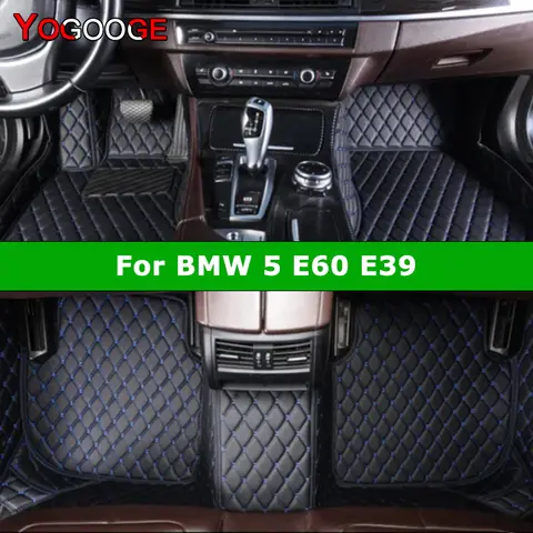 YOGOOGE 맞춤형 자동차 바닥 매트, BMW 5er E39 E60 520-550 1994-2010, 자동차 카펫, 풋 코체 액세서리