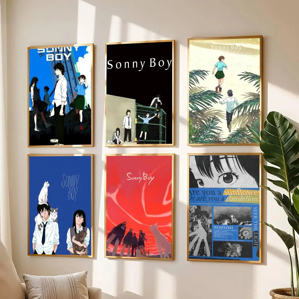 anime S-Sonny Boy-Y Painting Calligraphy Boho Botanical Decor for Living Room  Elegant Home Style