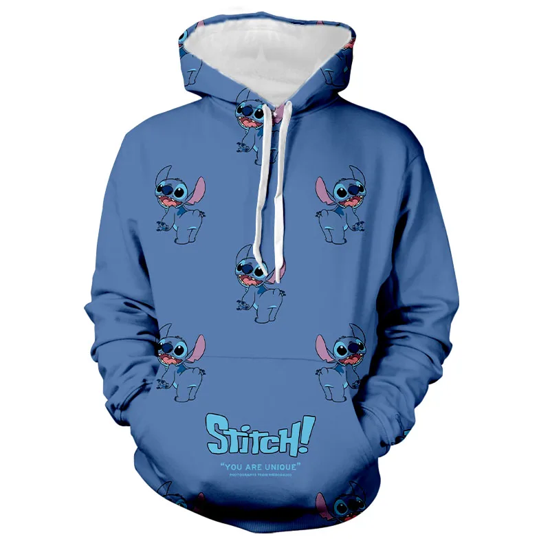 2024 Stitch and Mickey Minnie Cartoon Print Autumn New Men's and Women's Hoodies Trendy Youth Fashion Casual All-match Hoodies