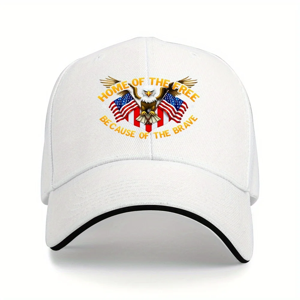 Patriotic American Flag Baseball Cap with Eagle & 