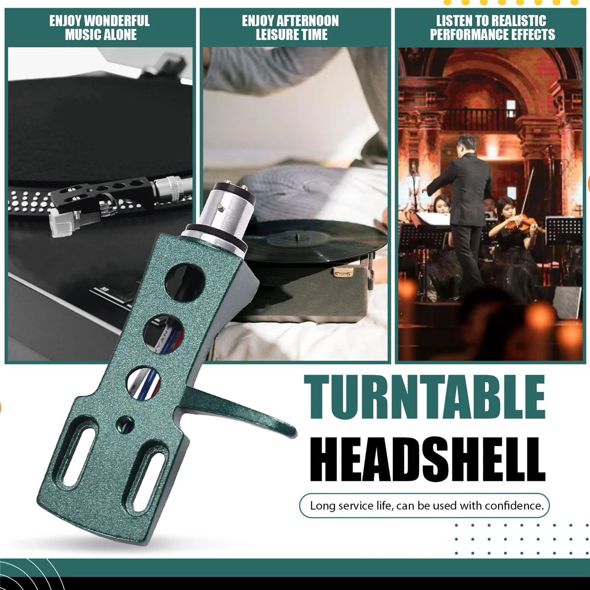 2025-universal-hifi-dj-lp-turntable-headshell-montagem-liga-de-aluminio-cromado-conector-4-pinos-inclui-fios-verde