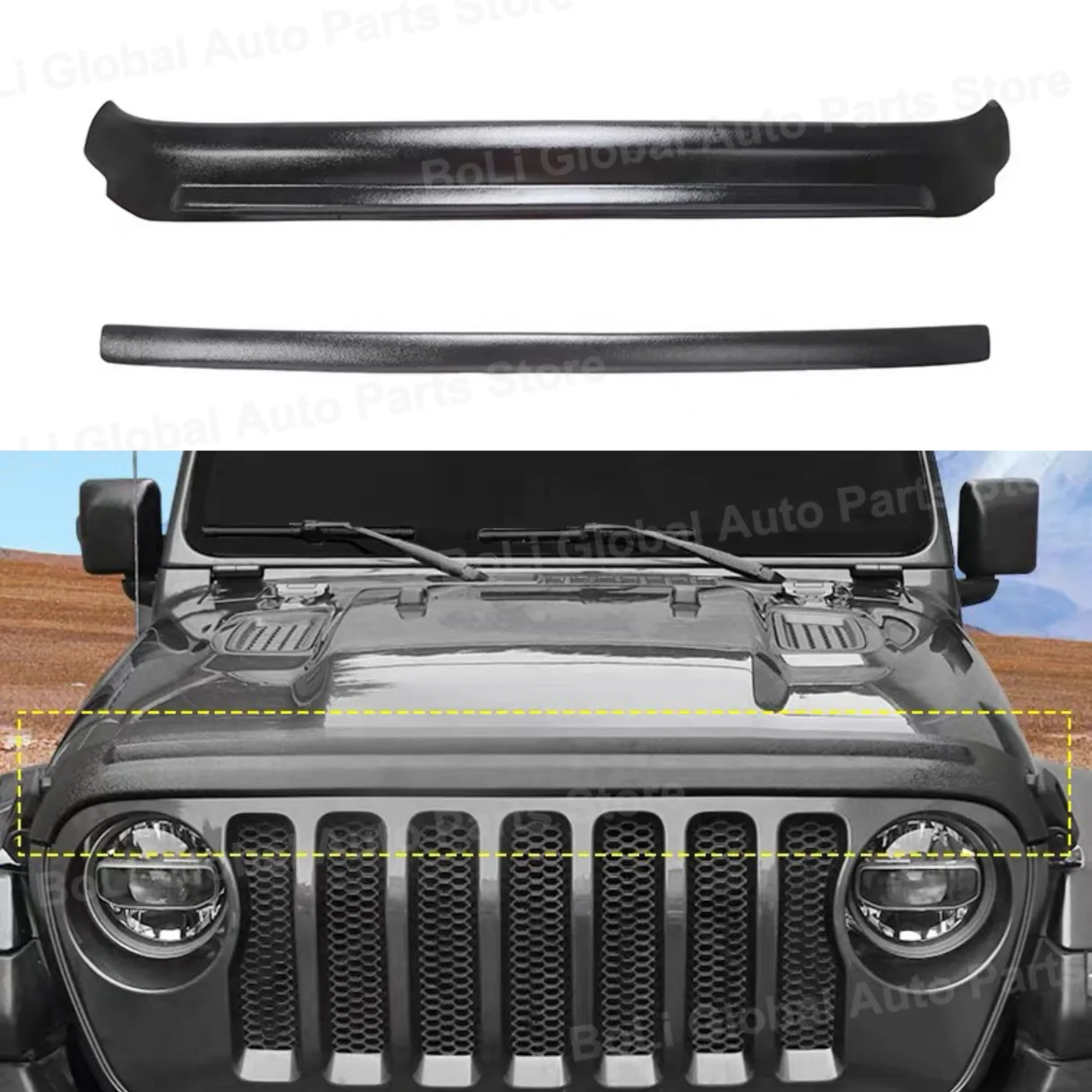 For Jeep Wrangler JK 2007 2008 2009 2010 2011 2012 2013 2014 2015 2016 2017 Car Hood Bug Stone Chip Deflector Guard