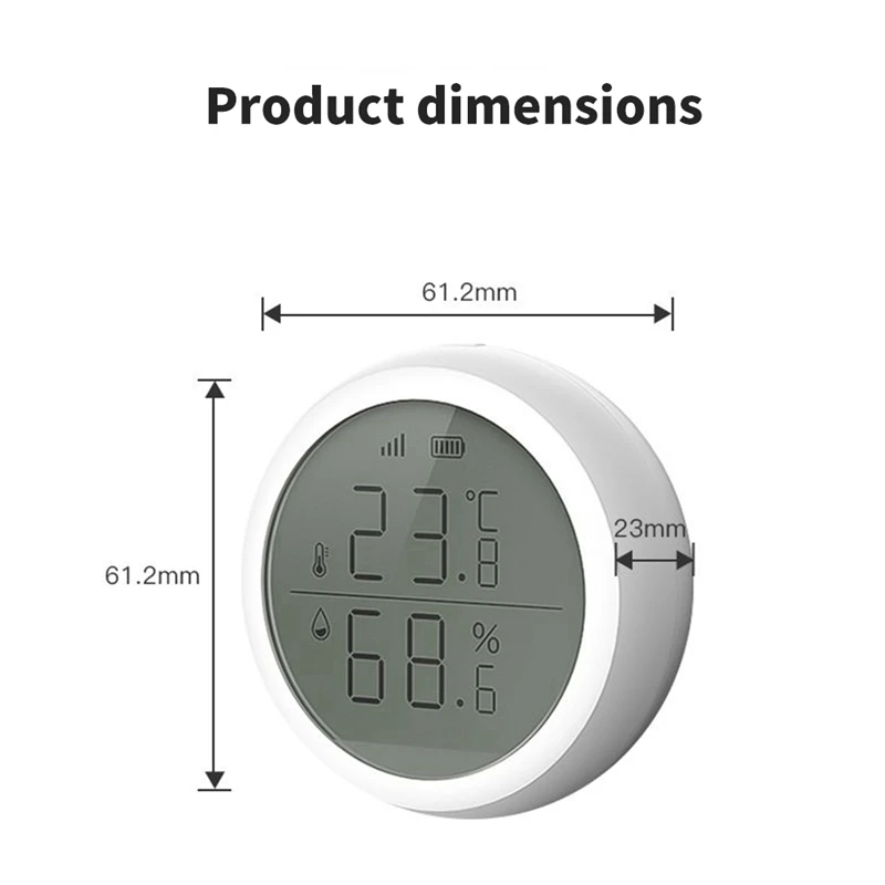 DT16 ZigBee Wireless Temperature Humidity Sensor for Tuya Smart Life App Compatible with Alexa for Google Home for Baby Room