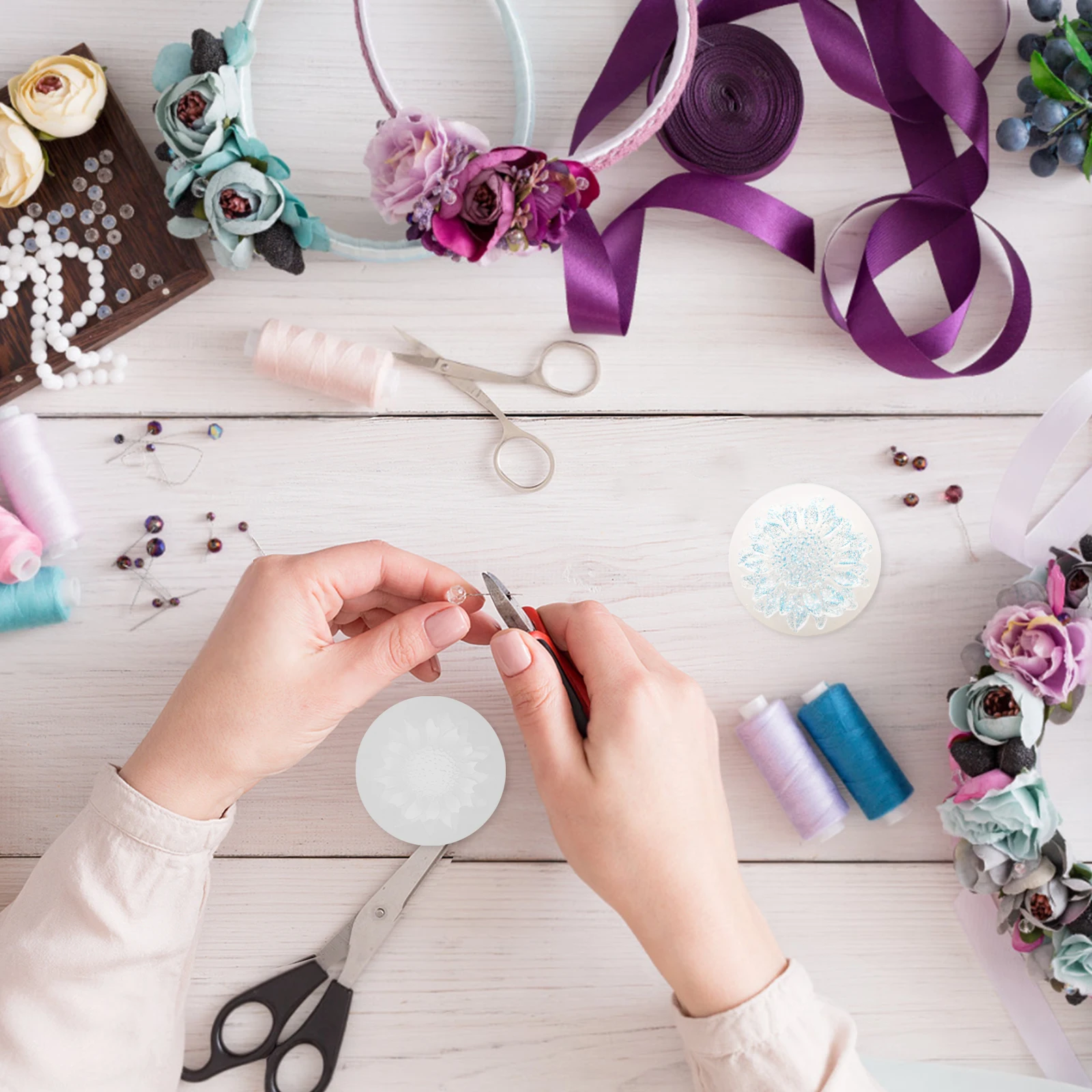 

6Pcs Flower Silicone Mold 3D Resin Mold DIY Jewelry Making Crystal Epoxy Craft Supplies Flower Resin Mould Hand Making Mould