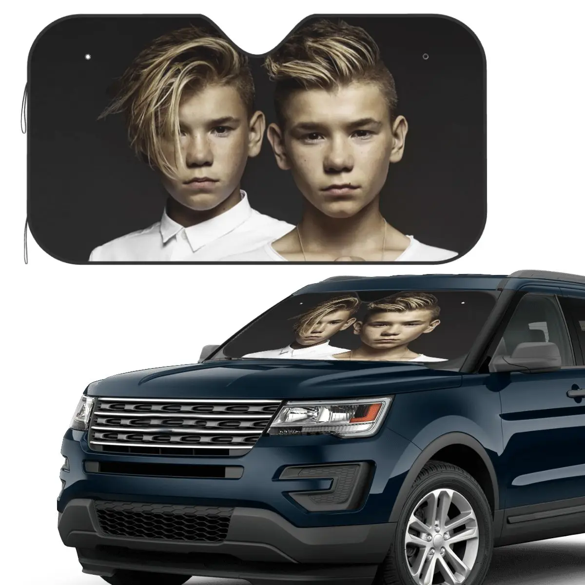 

Marcus And Martinus Sweden Norway Eurovision Sunshade Windscreen Car Front Windshield Window Sun Visor Accessories Covers